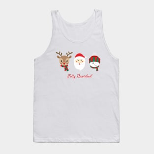 Feliz Navidad ' Santa Claus and Friends Aesthetic Logo design Tank Top